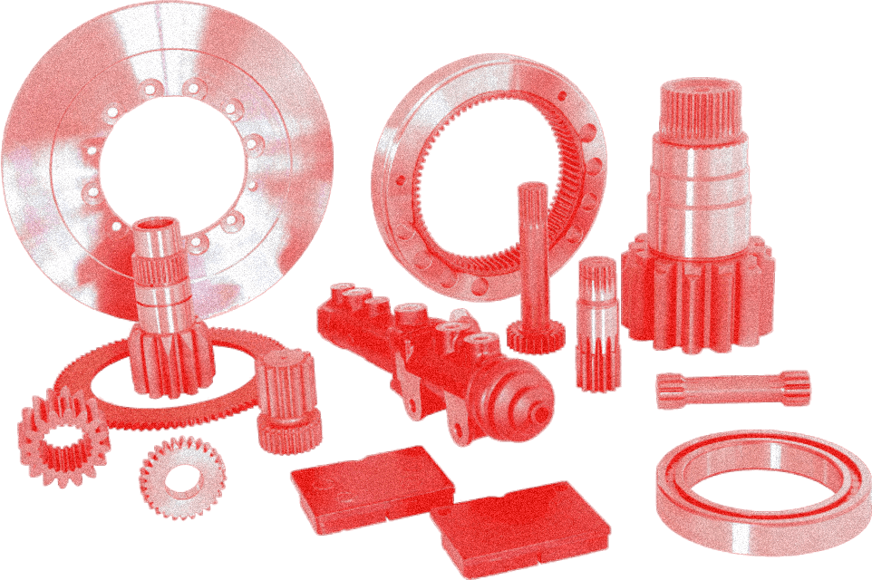 Illustrazione di pezzi meccanici